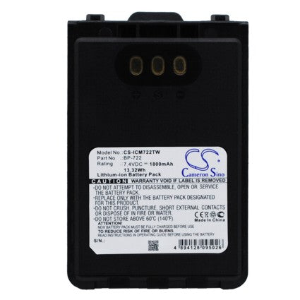 Replacement Battery for ICOM ID-31A ID-31E, ID-51A, – 1800mAh / 13.32Wh
