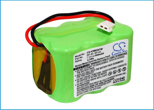 Replacement Battery for ICOM  IC-24AT – Two-Way Radio – 600mAh / 4.32Wh / 7.2V