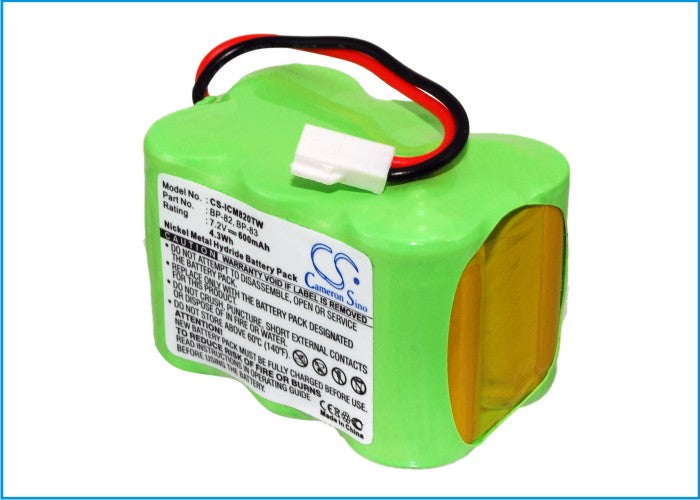 Replacement Battery for ICOM  IC-24AT – Two-Way Radio – 600mAh / 4.32Wh / 7.2V