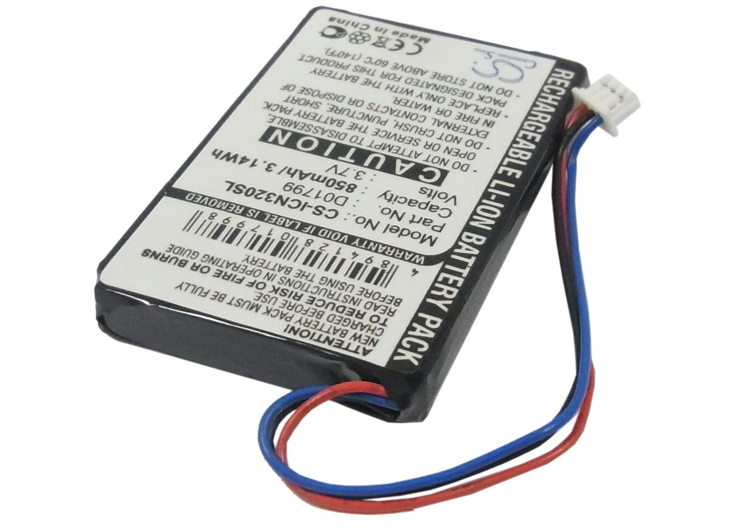 Replacement Battery for Navman  iCN320 – GPS, Navigator – 850mAh/3.15Wh / 3.7V