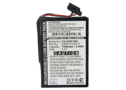 Replacement Battery for Navman  iCN 510 – GPS, Navigator – 1350mAh / 5.00Wh / 3.7V