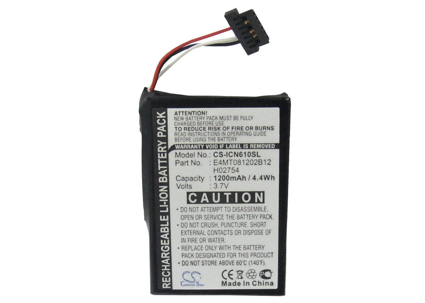 Replacement Battery for Navman  N60i Navpix – GPS, Navigator – 1200mAh / 4.44Wh / 3.7V