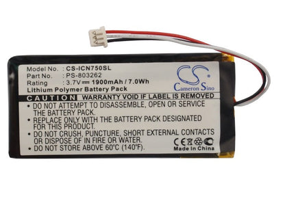 Replacement Battery for Navman  iCN720 – GPS, Navigator – 1900mAh / 3.7V