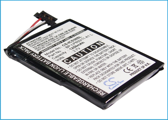 Replacement Battery for Navman  S30 – GPS, Navigator – 1250mAh / 4.63Wh / 3.7V