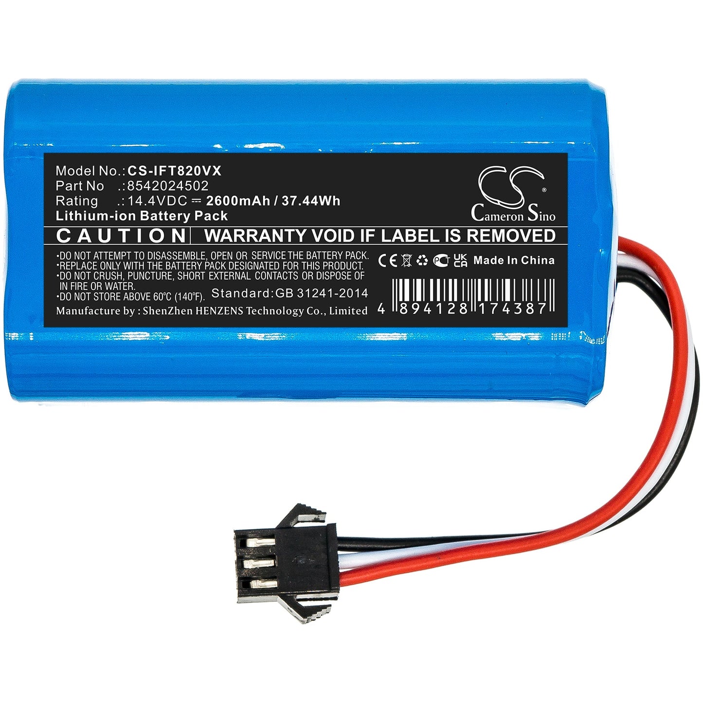 Replacement Battery for Deik  MT820 – Vacuum – 2600mAh / 37.44Wh / 14.4V