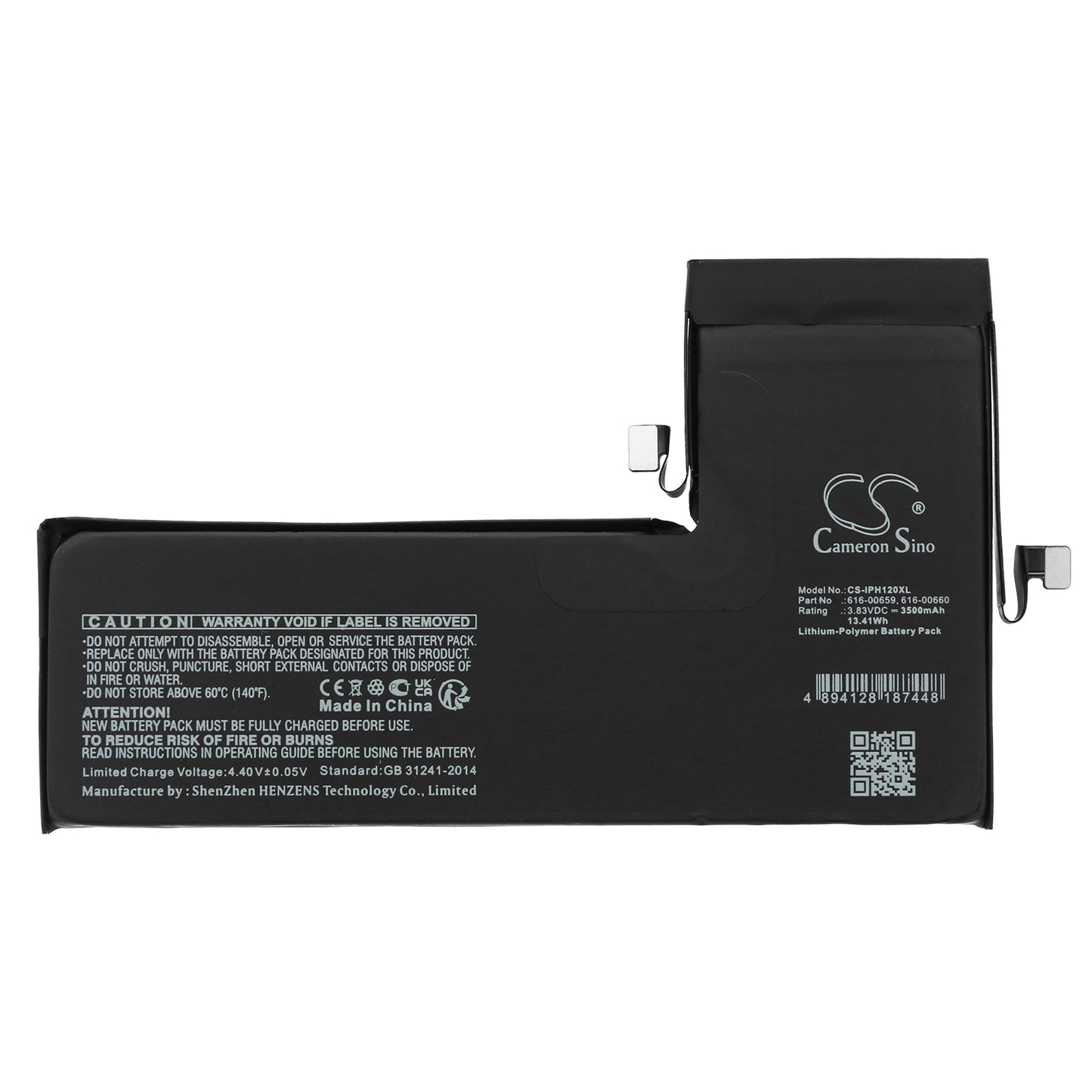 Replacement Battery for Apple  A2160 – Mobile, SmartPhone – 3500mAh / 13.41Wh / 3.83V