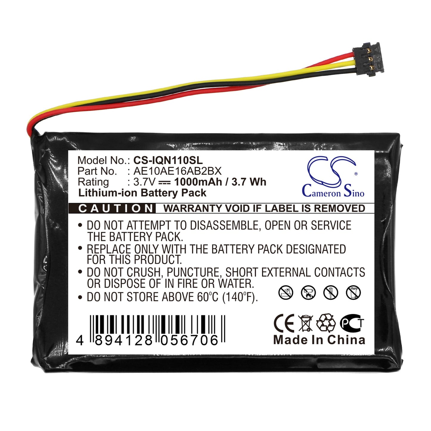 Replacement Battery for Garmin  Nuvi 1100 – GPS, Navigator – 1000mAh / 3.7V