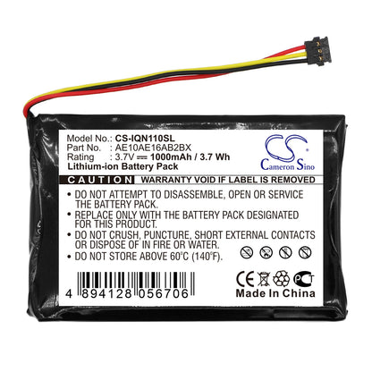 Replacement Battery for Garmin  Nuvi 1100 – GPS, Navigator – 1000mAh / 3.7V