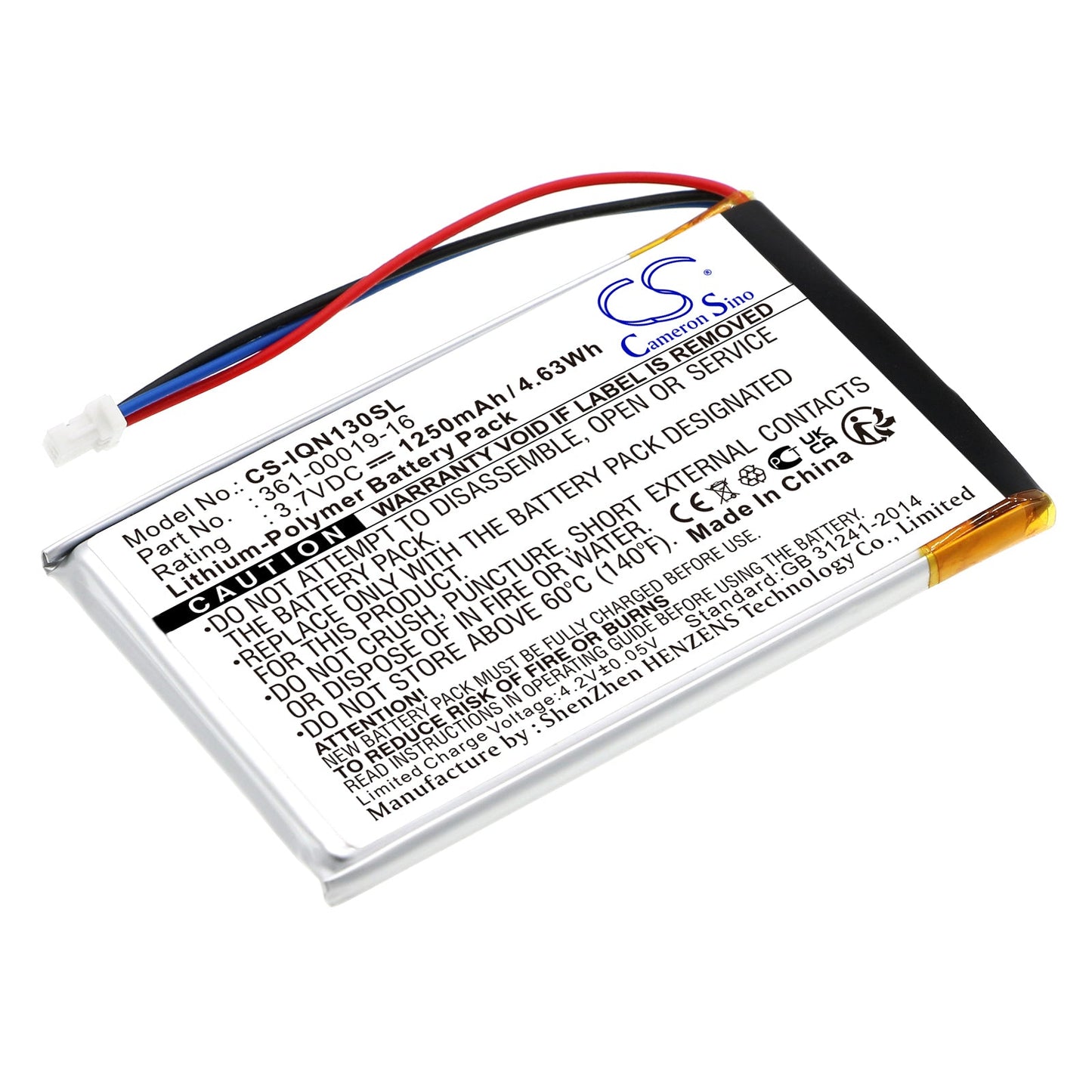 Replacement Battery for Garmin  Nuvi 1300 – GPS, Navigator – 1250mAh / 4.63Wh / 3.7V