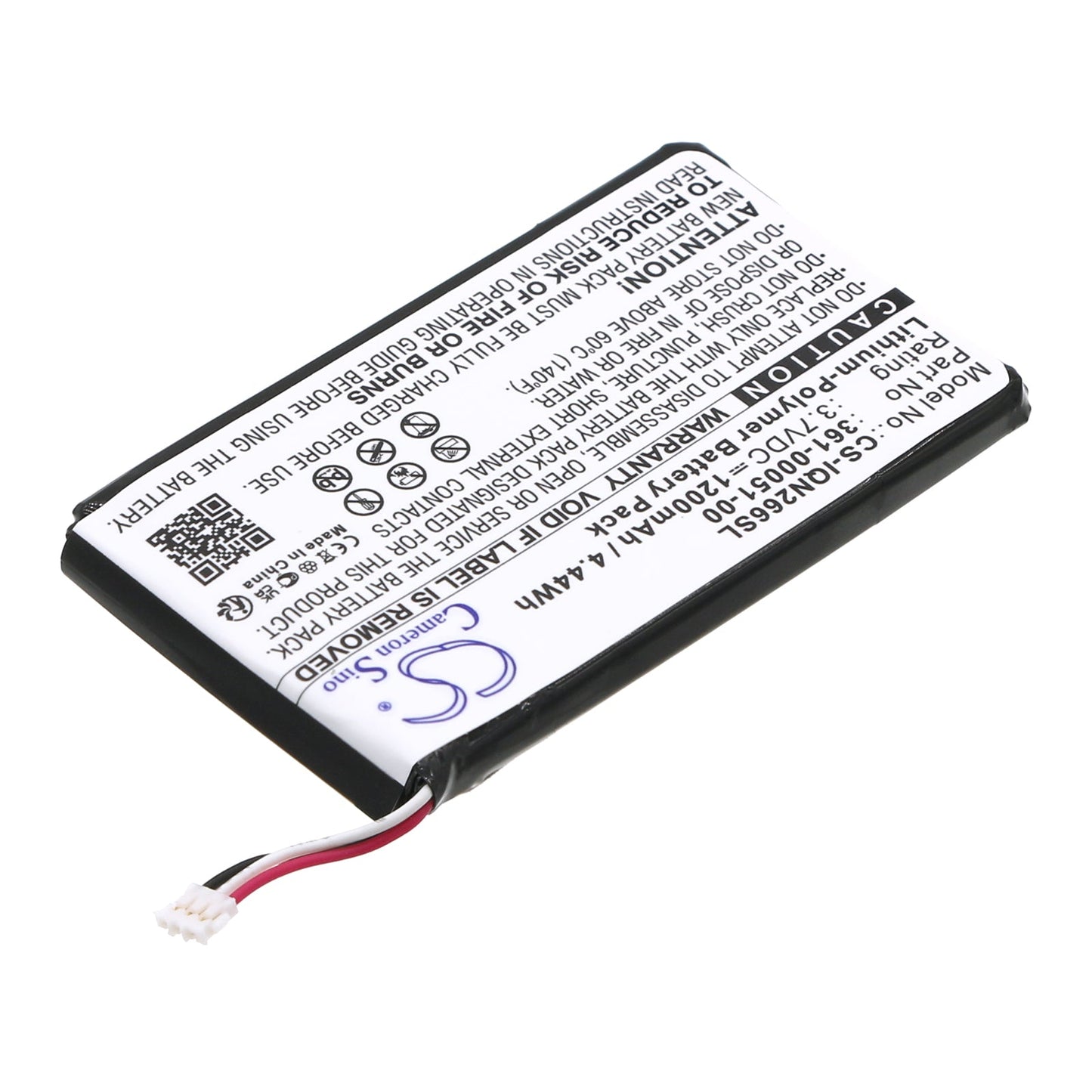 Replacement Battery for Garmin  Nuvi 2460LMT – GPS, Navigator – 1200mAh / 4.44Wh / 3.7V