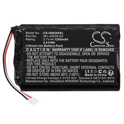 Replacement Battery for Garmin  010-01316-00 – GPS, Navigator – 1200mAh / 4.44Wh / 3.7V