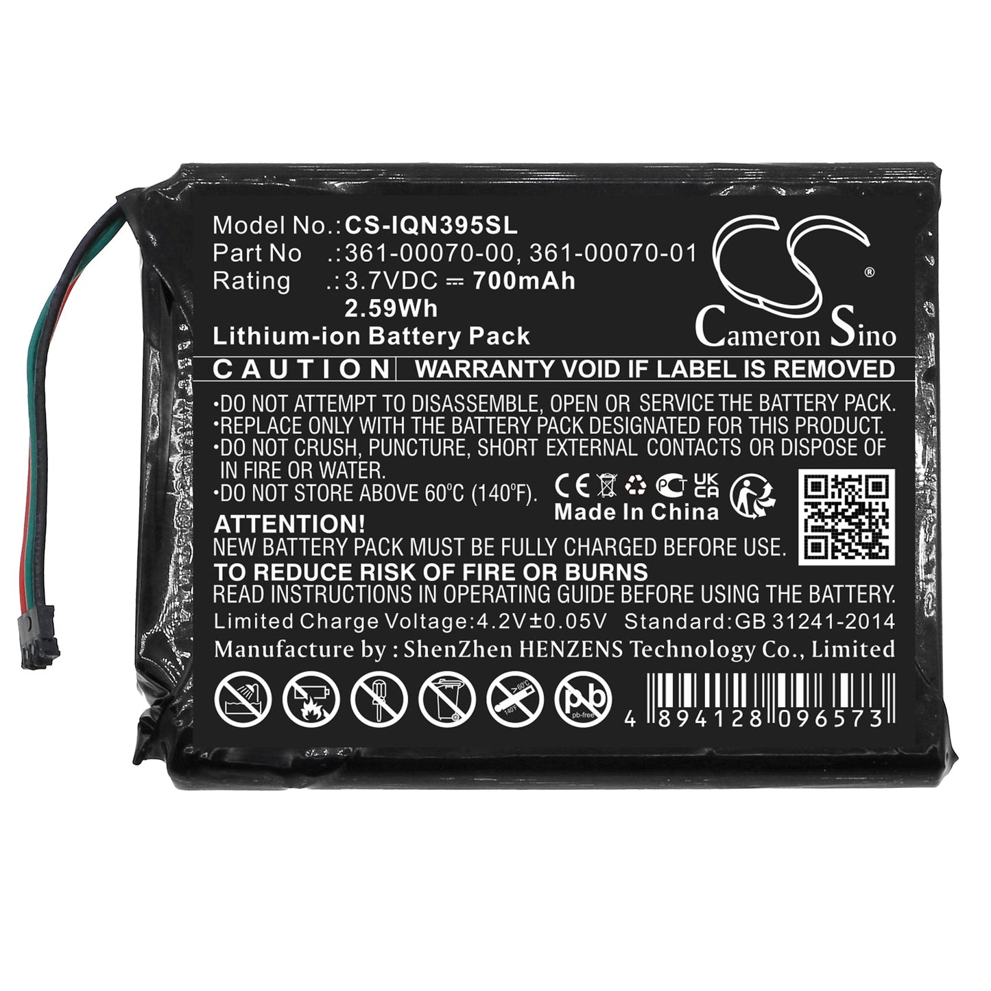 Replacement Battery for Garmin  3597LMT – GPS, Navigator – 700mAh / 2.59Wh / 3.7V