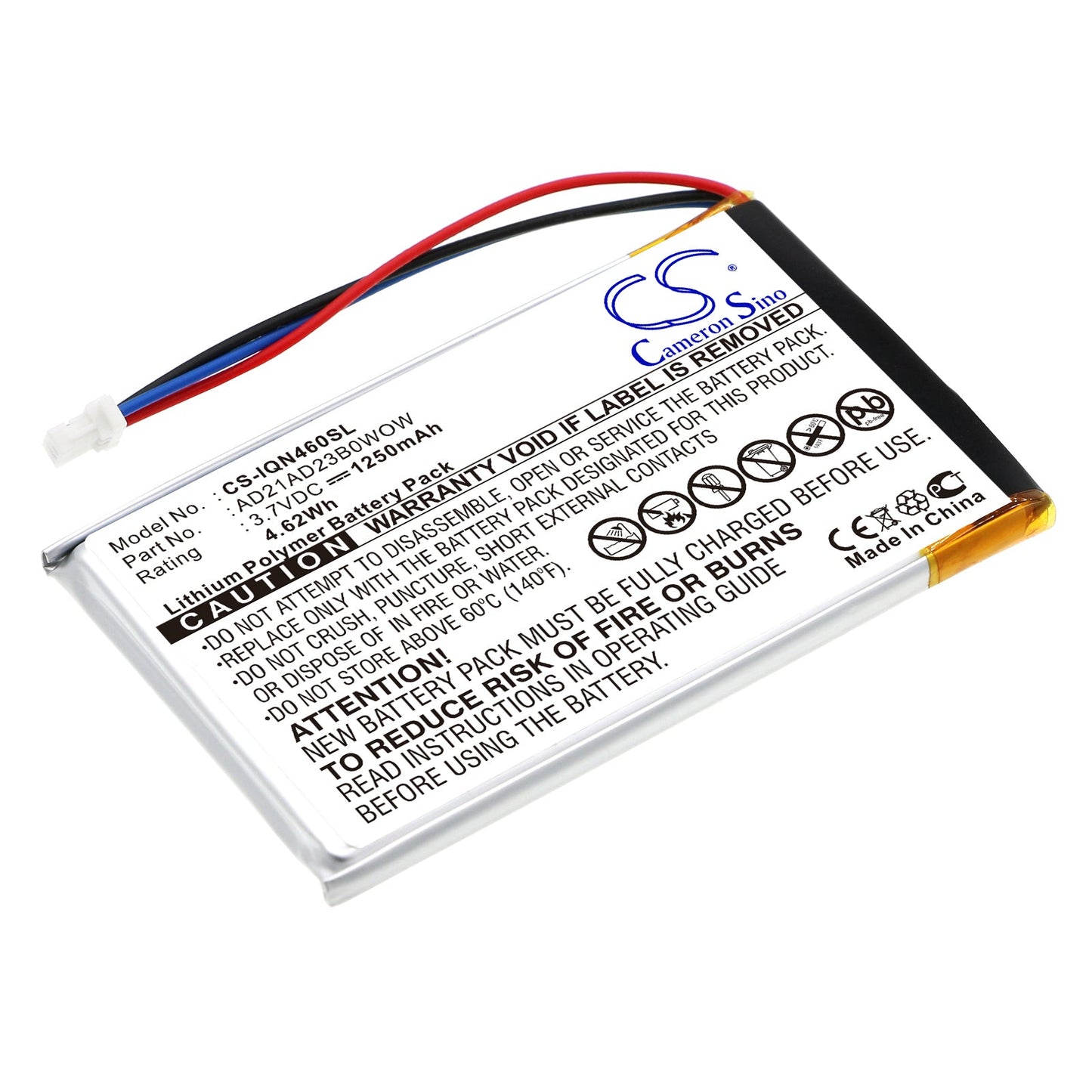Replacement Battery for Garmin  Nuvi 465 – GPS, Navigator – 1250mAh / 3.7V