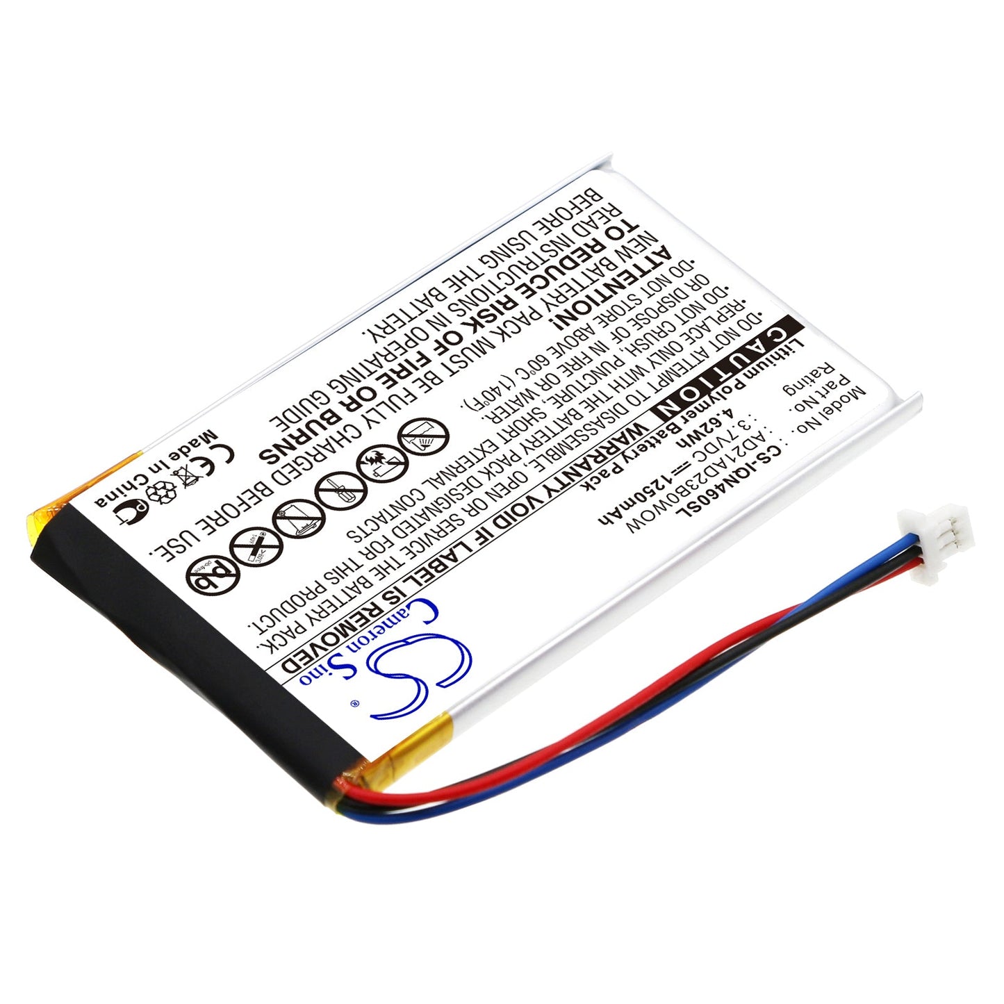 Replacement Battery for Garmin  Nuvi 465 – GPS, Navigator – 1250mAh / 3.7V