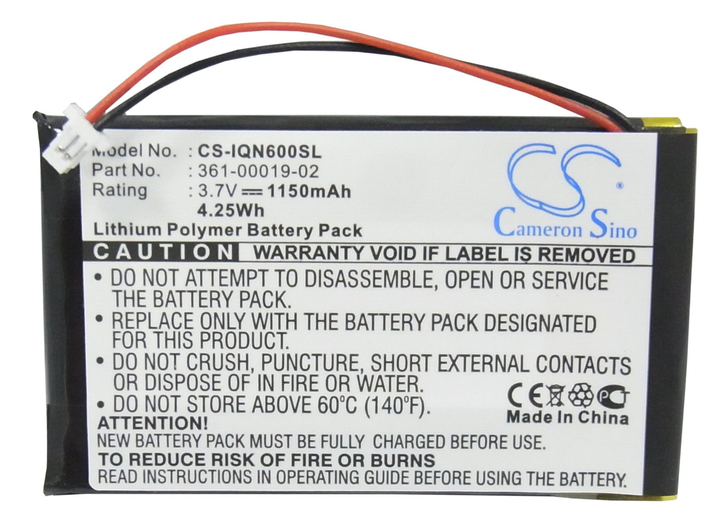 Replacement Battery for Garmin  Nuvi 600 – GPS, Navigator – 1150mAh / 4.26Wh / 3.7V