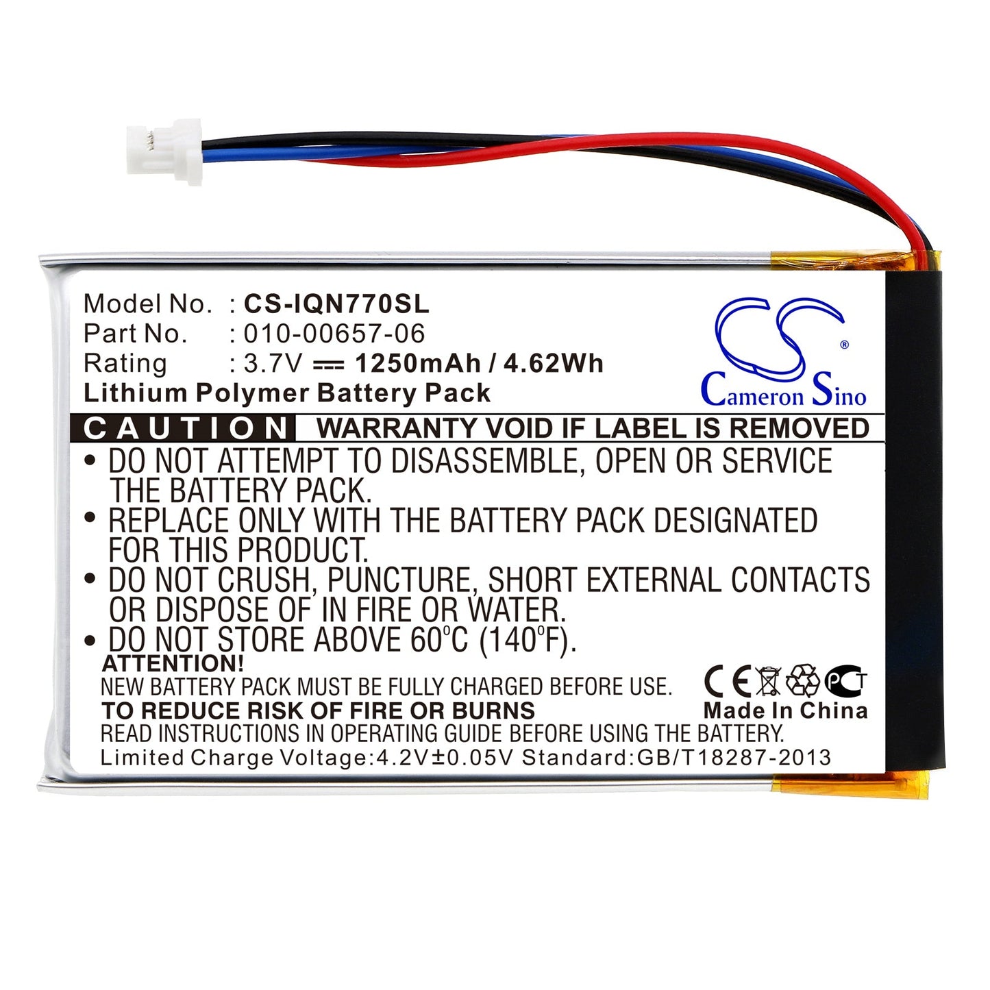 Replacement Battery for Garmin  Nuvi 770 – GPS, Navigator – 1250mAh / 3.7V