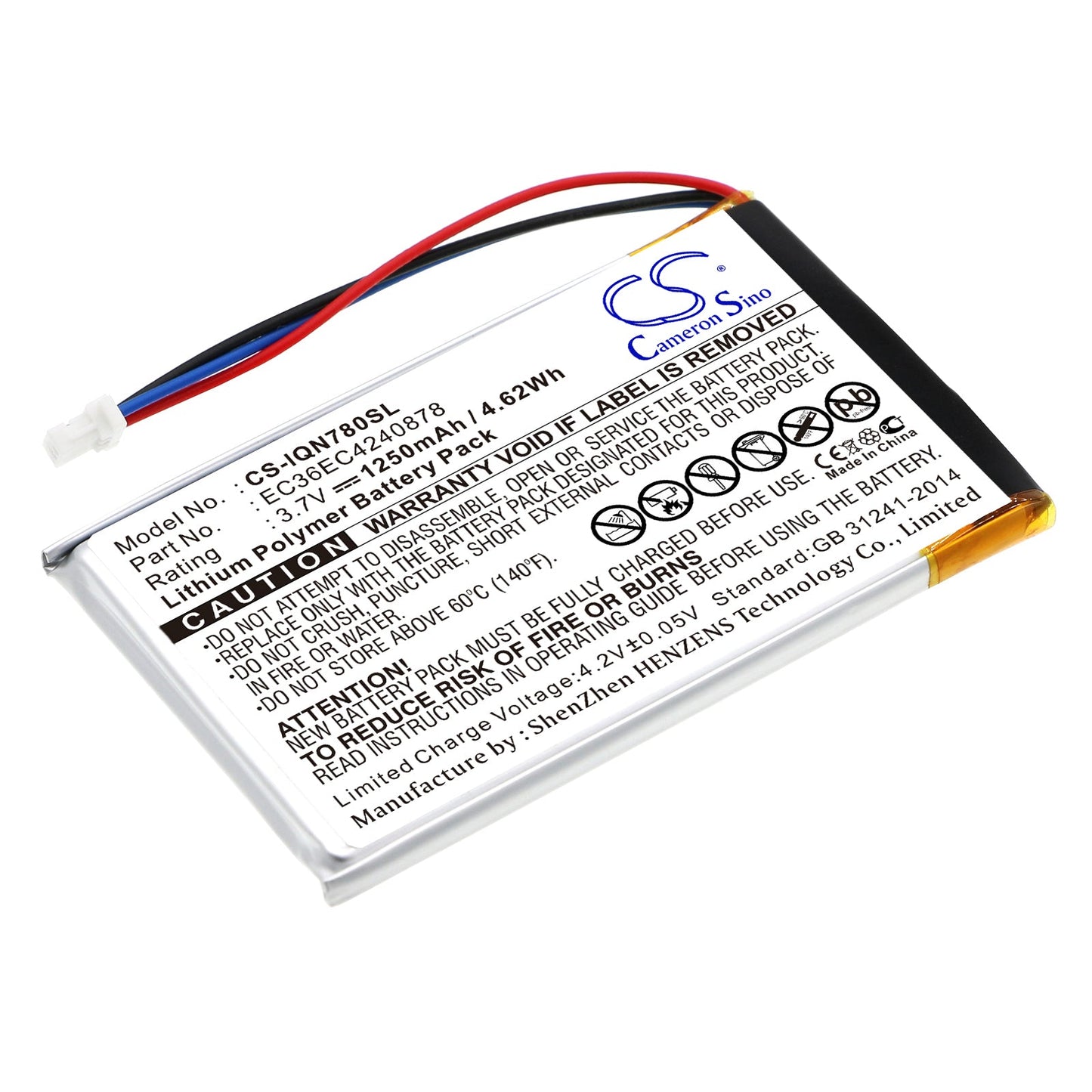 Replacement Battery for Garmin  Nuvi 780 – GPS, Navigator – 1250mAh / 3.7V