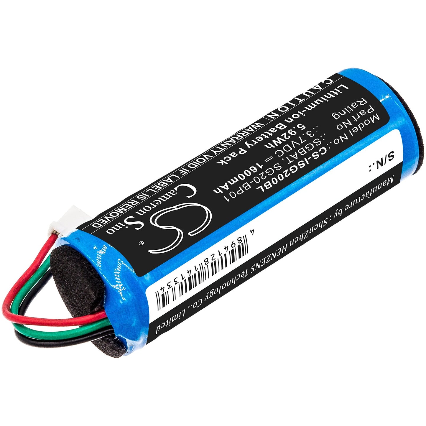 Replacement Battery for Intermec  SG20 – Barcode Scanner – 1600mAh / 5.92Wh / 3.7V