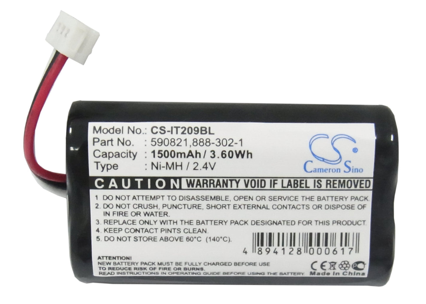 Replacement Battery for Intermec  Trakker T2090 – Barcode Scanner – 1500mAh / 3.60Wh / 2.4V