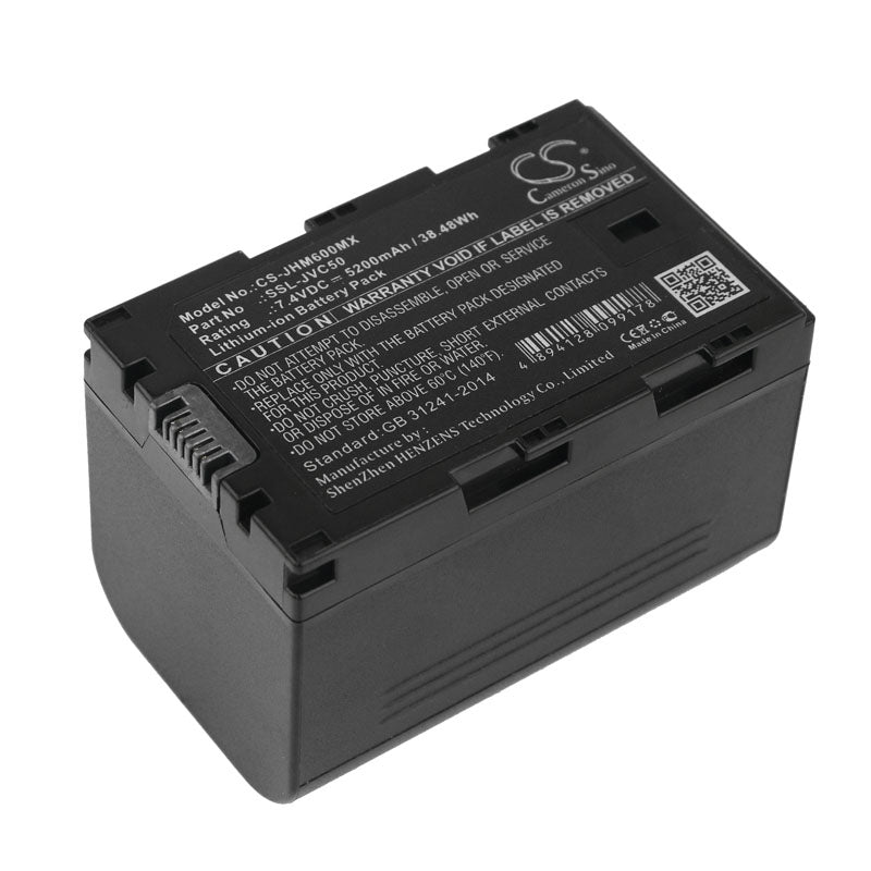 Replacement Battery for JVC  GY-HM200 – Camera – 5200mAh / 38.48Wh / 7.4V