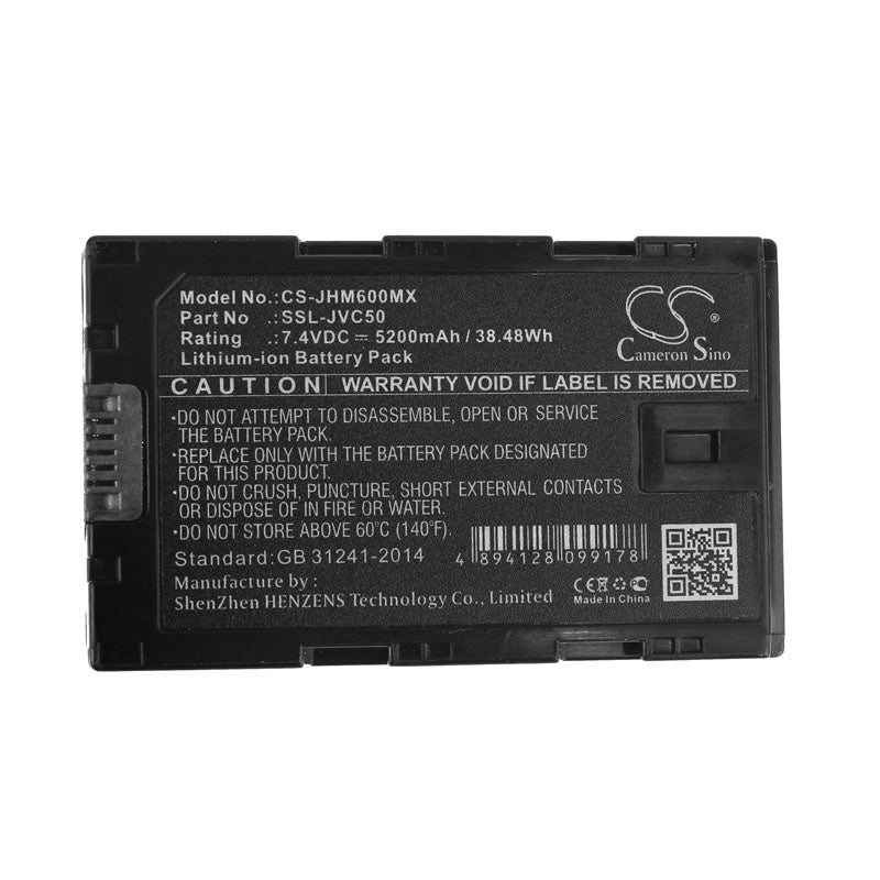 Replacement Battery for JVC  GY-HM200 – Camera – 5200mAh / 38.48Wh / 7.4V