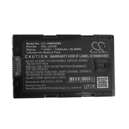 Replacement Battery for JVC  GY-HM200 – Camera – 5200mAh / 38.48Wh / 7.4V