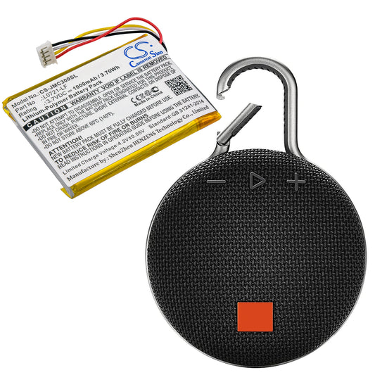 Replacement Battery for JBL  Clip 3 – 1000mAh / 3.70Wh