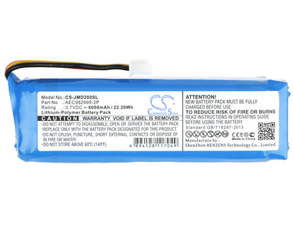 Replacement Battery for JBL  Charge – 6000mAh / 22.20Wh