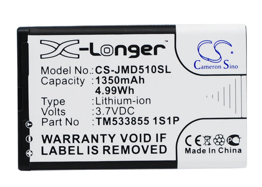 Replacement Battery for JBL  MD-51W – Speaker – 1350mAh / 4.99Wh / 3.7V