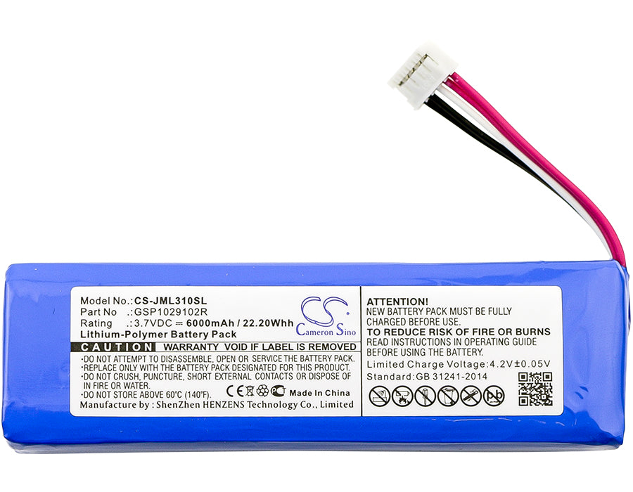 Replacement Battery for JBL  Charge 2 – 6000mAh / 22.20Wh