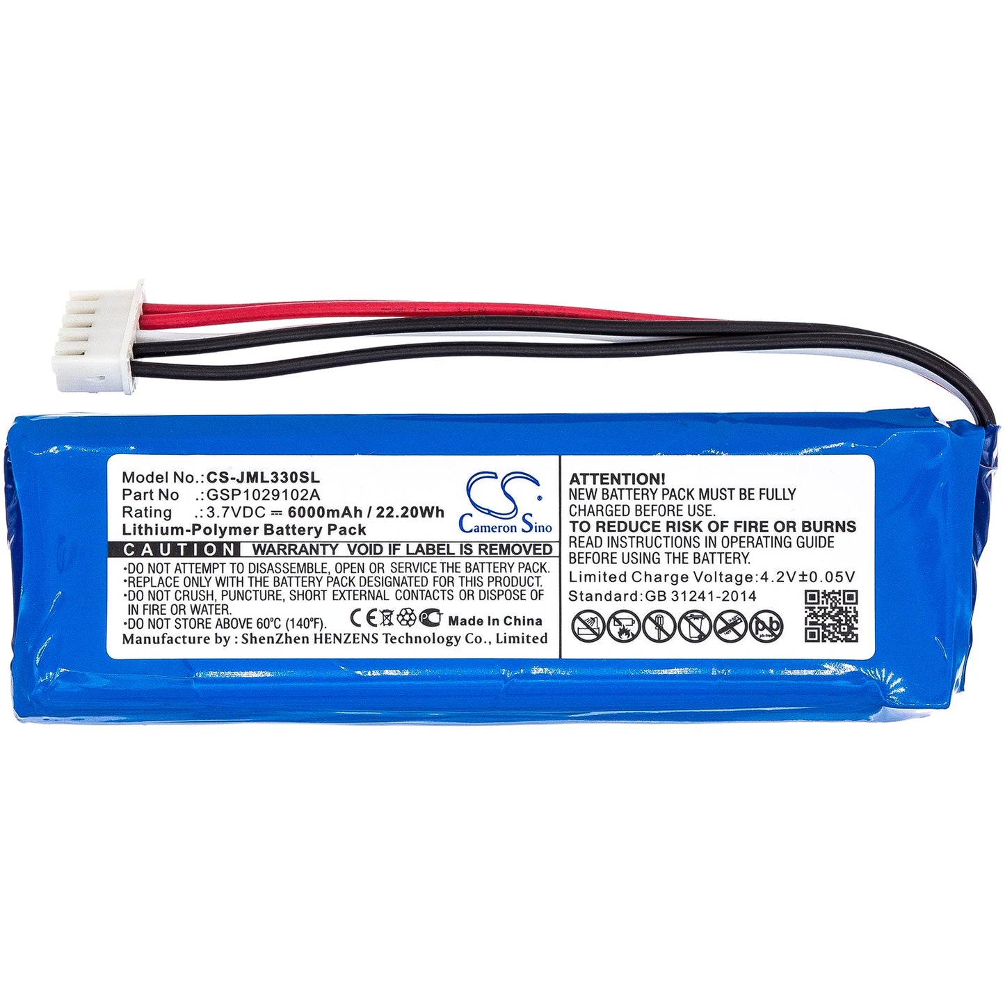 Replacement Battery for JBL  Charge 3 – Speaker – 6000mAh / 22.20Wh / 3.7V
