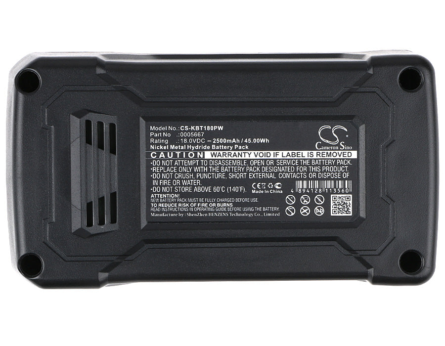 Replacement Battery for KOBALT  K18-NB15A – Power Tools – 2500mAh / 45.00Wh / 18.0V