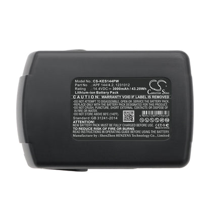 Replacement Battery for Kress  144 AFB – Power Tools – 3000mAh / 43.20Wh / 14.4V