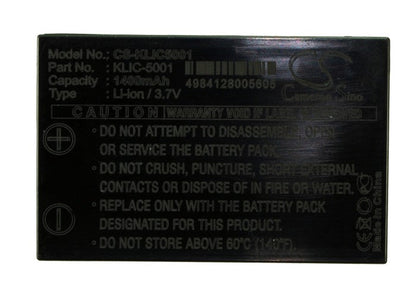 Replacement Battery for Kodak  EasyShare DX6490 – Camera – 1400mAh / 5.18Wh / 3.7V