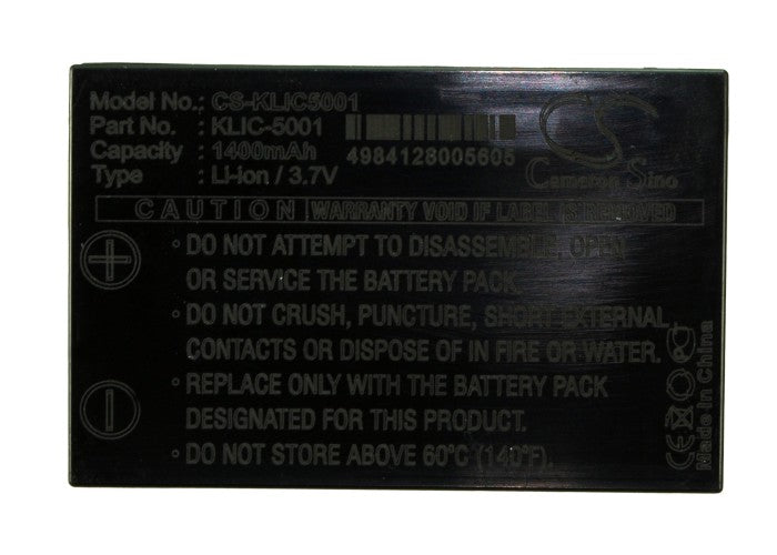 Replacement Battery for Sanyo  Xacti DMX-FH11 – Camera – 1400mAh / 5.18Wh / 3.7V