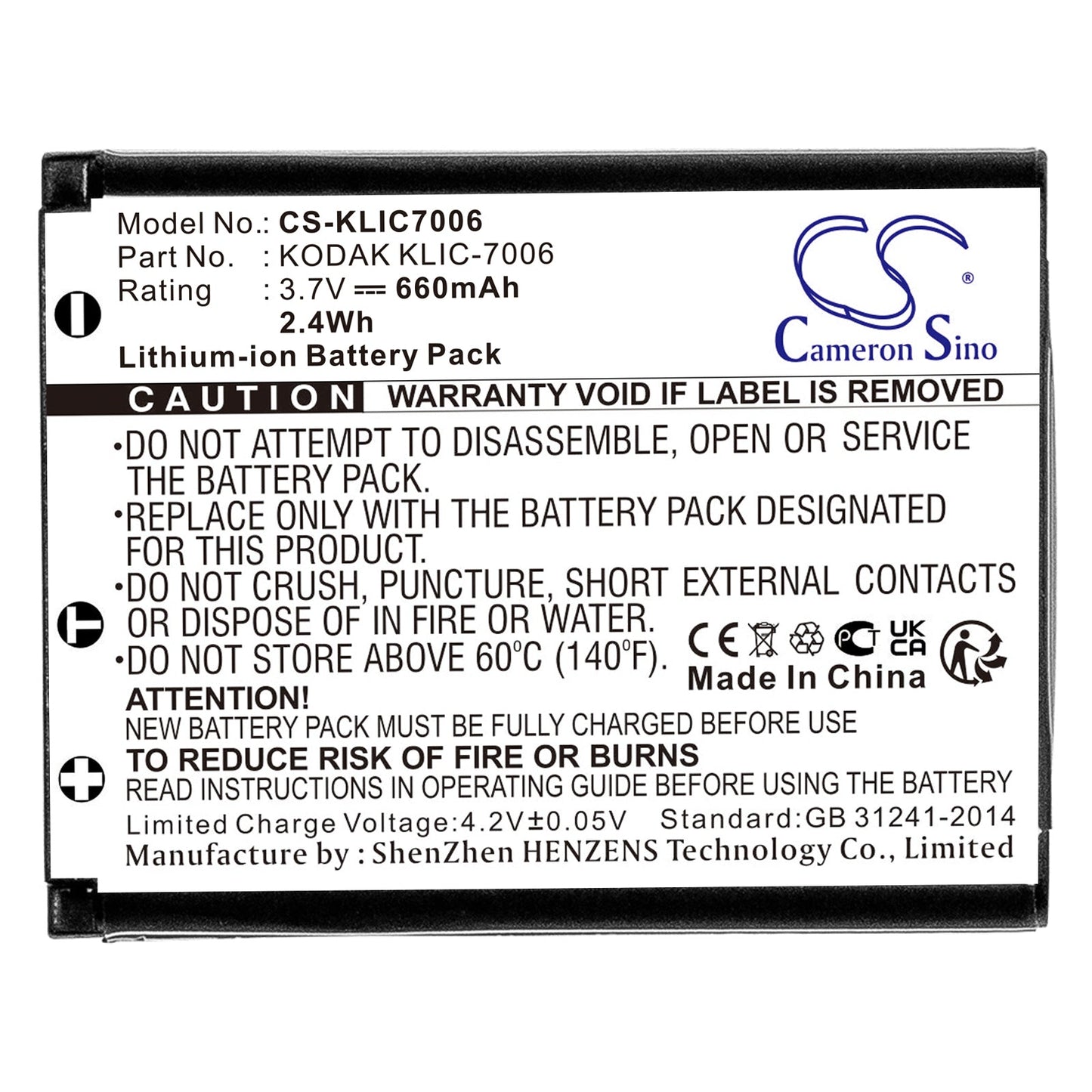Replacement Battery for RICOH  DM-6370 – Camera – 660mAh / 2.44Wh / 3.7V