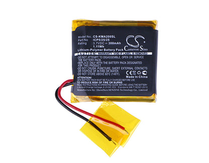 Replacement Battery for ROCKETFISH  RF-MAB2 – Wireless Headset – 300mAh / 1.11Wh / 3.7V