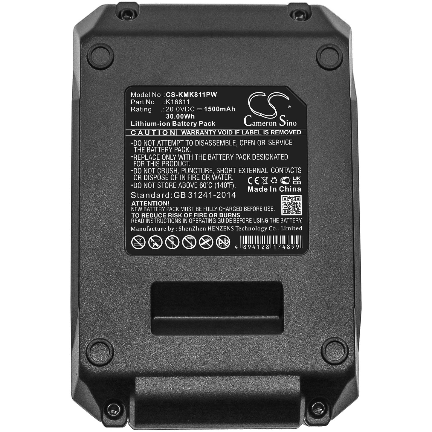 Replacement Battery for Kimo  6 Inch Cordless Chainsaw – Power Tools – 1500mAh / 30.00Wh / 20.0V