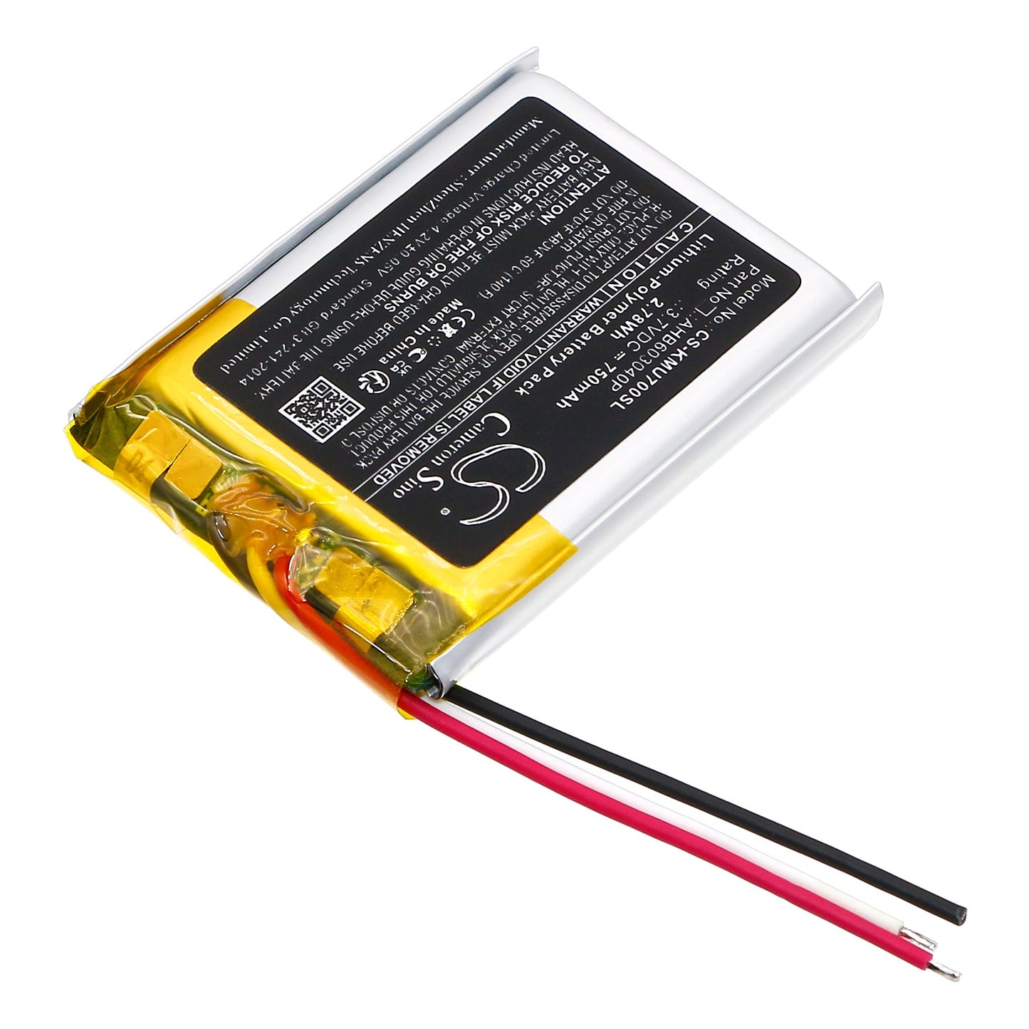 Replacement Battery for KEF  Mu7 – Wireless Headset – 750mAh / 2.78Wh / 3.7V