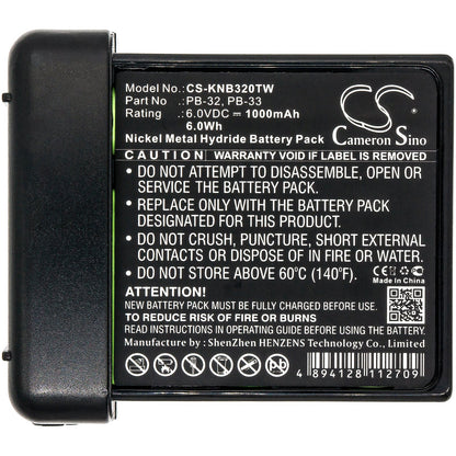 Replacement Battery for Kenwood  H-79A – Two-Way Radio – 1000mAh / 6.00Wh / 6.0V