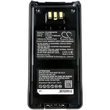 Replacement Battery for Kenwood  TK-2180 – Two-Way Radio – 1800mAh / 13.32Wh / 7.4V