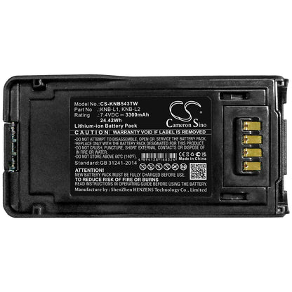 Replacement Battery for Kenwood  NX-5000 – Two-Way Radio – 3300mAh / 24.42Wh / 7.4V