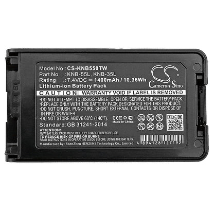 Replacement Battery for Kenwood  NX-220 – Two-Way Radio – 1400mAh / 10.36Wh / 7.4V