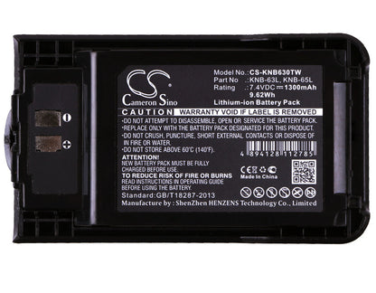 Replacement Battery for Kenwood  THK20 – Two-Way Radio – 1300mAh / 9.62Wh / 7.4V