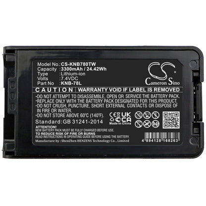 Replacement Battery for Kenwood  NX-220 – Two-Way Radio – 3300mAh / 24.42Wh / 7.4V