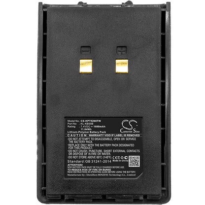 Replacement Battery for Kirisun  PT4200 – Two-Way Radio – 1600mAh / 11.84Wh / 7.4V