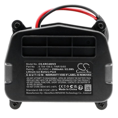 Replacement Battery for Karcher VC4 – 2500mAh / 63.00Wh