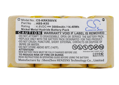 Replacement Battery for KARCHER  1.258-116.0, 1.258-409.0, 50 DISPLAY 35, BF9900, K5.0 1.258-101.0, K5.0 1.258-103.0, K5.0 1.258-106.0, K5.0 12581160, K5.0 Amway 12581110, K5.0 DISPLAY 10 EL 12583190, K5.0 Display 10-EL 1.258-319.0, K5.0 MO 12581120, ...