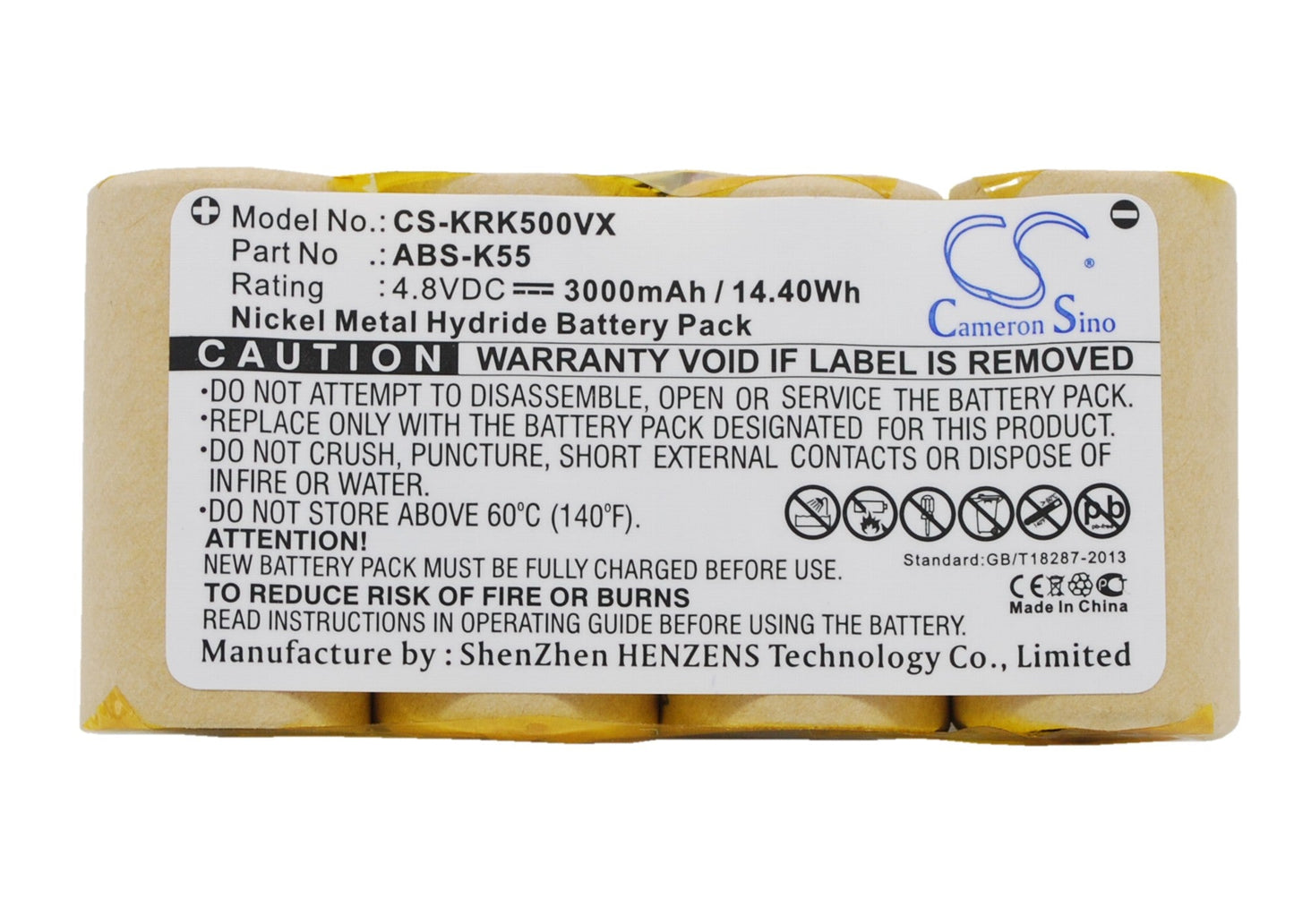 Replacement Battery for KARCHER  1.258-116.0 – Vacuum – 3000mAh / 14.40Wh / 4.8V