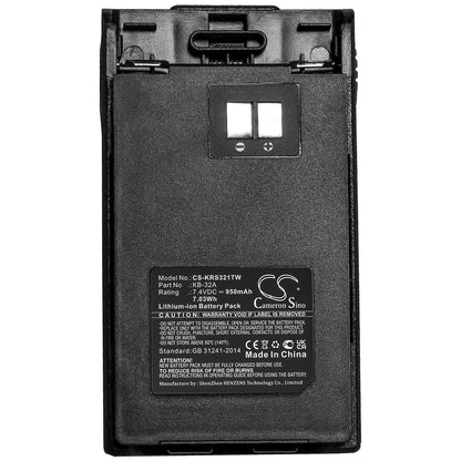 Replacement Battery for Kirisun  PT-3200 – Two-Way Radio – 950mAh / 7.03Wh / 7.4V